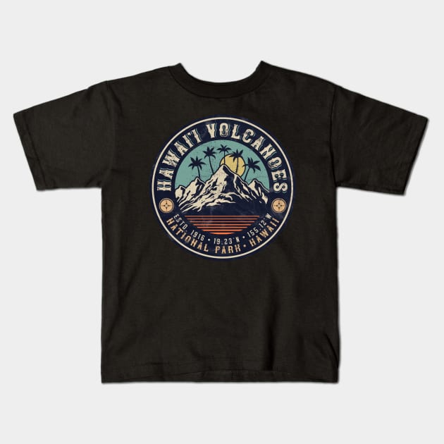 Hawaii Volcanoes National Park Islands Vintage Kids T-Shirt by MarkusShirts